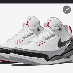 ✨MENS Jordan 3 Retro Fire Red (2007) SIZE 8 WHITE/FIRE RED-CEMENT GREY✨